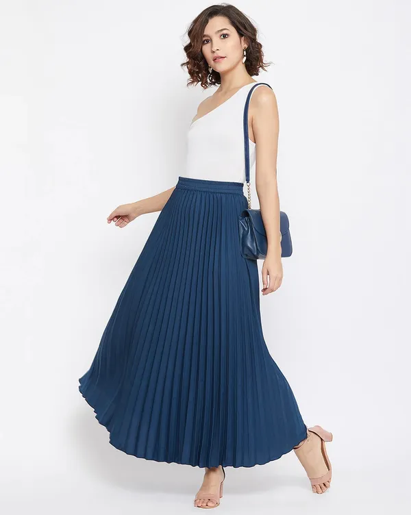 Navy_Blue_Crepe_Maxi_Skirt_For_Women