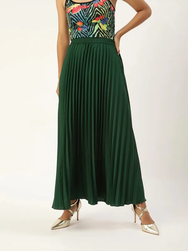 Green_Crepe_Maxi_Skirt_For_Women