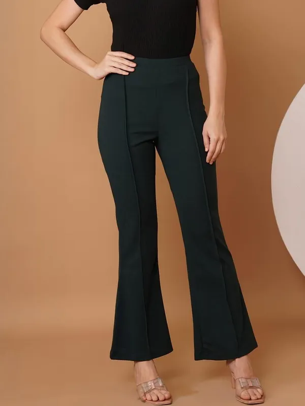Green_Polyester_Flared_Trousers_For_Women