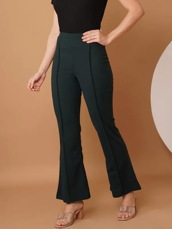 Green_Polyester_Flared_Trousers_For_Women