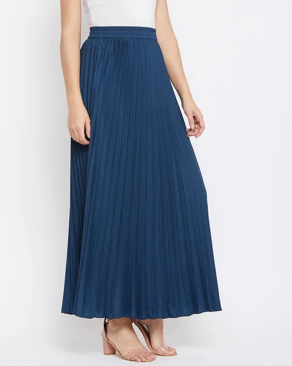 Navy_Blue_Crepe_Maxi_Skirt_For_Women