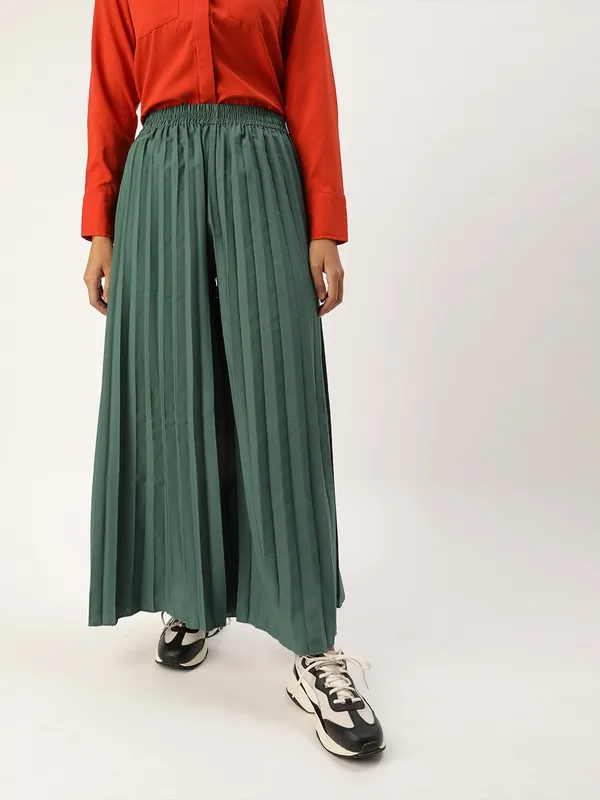 Green_Crepe_Maxi_Trouser_For_Women