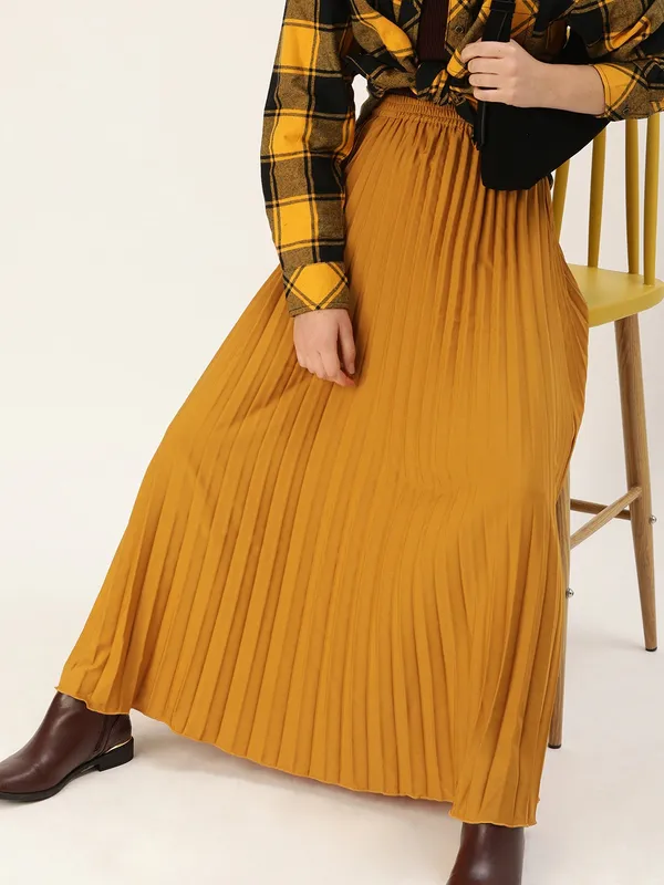Mustard_Crepe_Maxi_Skirt_For_Women