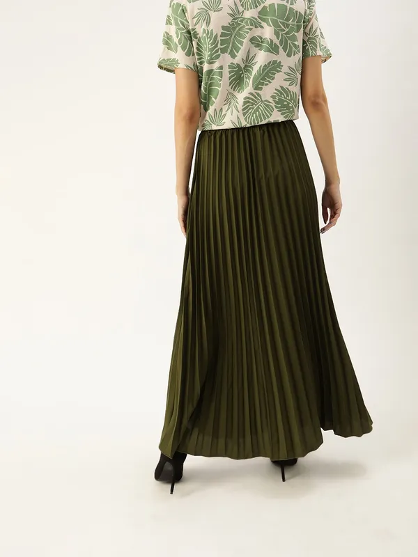Olive_Crepe_Maxi_Skirt_For_Women