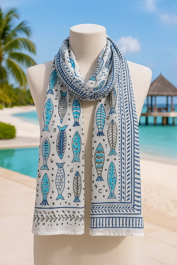 White_Fish_Print_Wrap_Skirt_for_Women