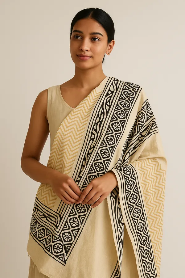 Beige_Geometric_Print_Bedsheet