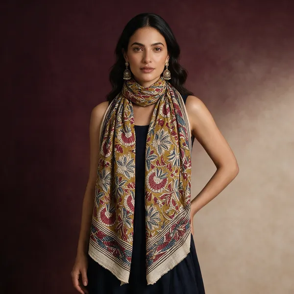 Mustard_Floral_Print_Scarf_for_Women