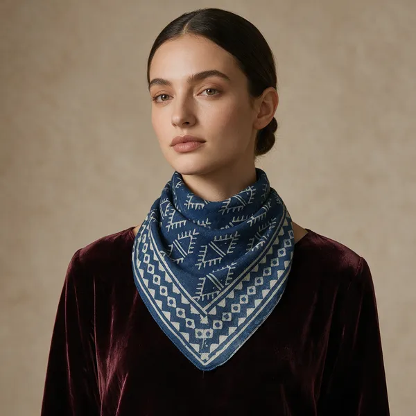 Blue_Geometric_Print_Bandana_Scarf_for_Women