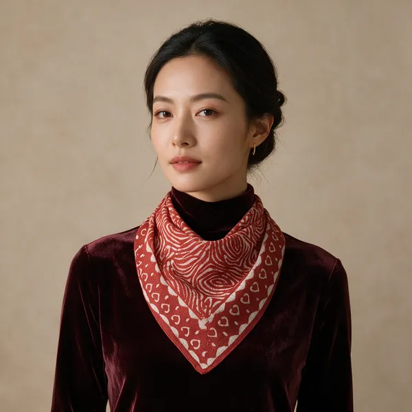 Red_Printed_Square_Scarf_For_Women