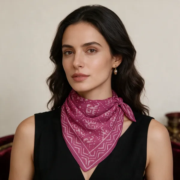 Pink_Printed_Square_Bandana_for_Unisex