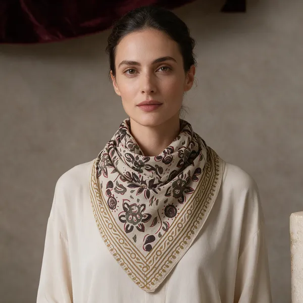 Cream_Floral_Print_Scarf_for_Women