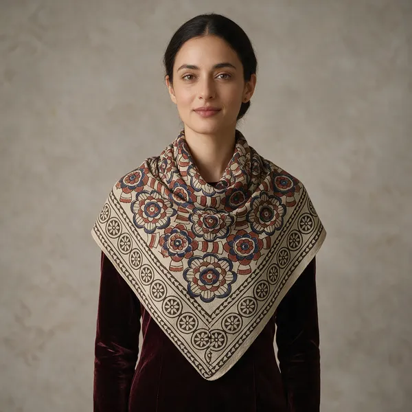 Cream_Cotton_Floral_Print_Scarf_for_Women
