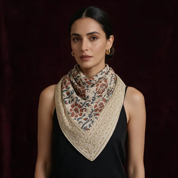 Cream_Floral_Print_Scarf_for_Women