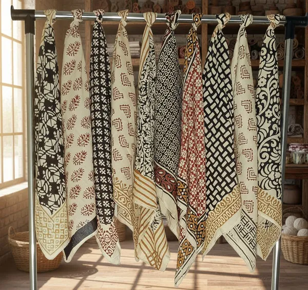 Multicolour_Hand_Block_Printed_Scarf_Set_for_Women