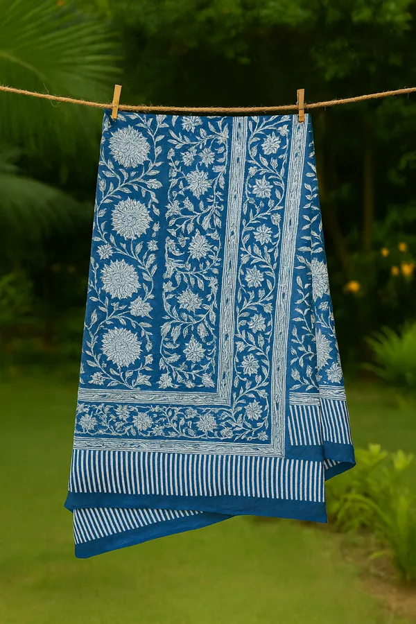 Blue_Floral_Print_Wrap_Skirt_for_Women