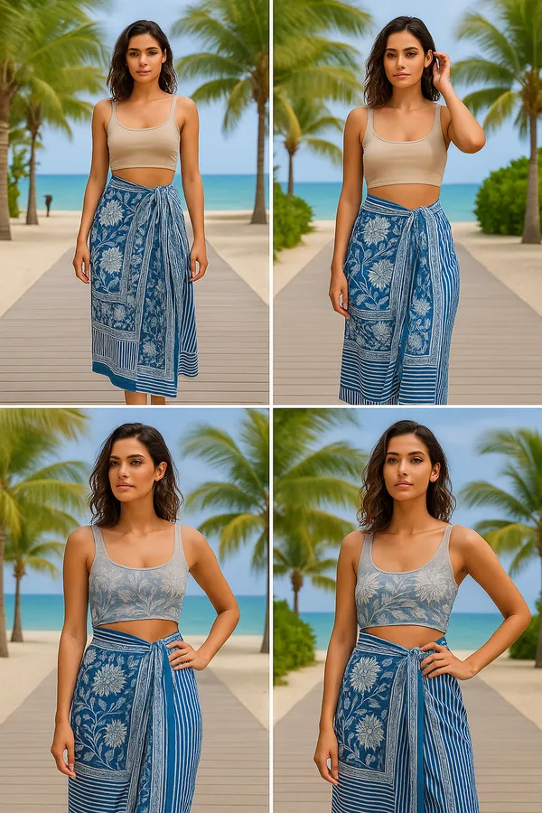 Blue_Floral_Print_Wrap_Skirt_for_Women