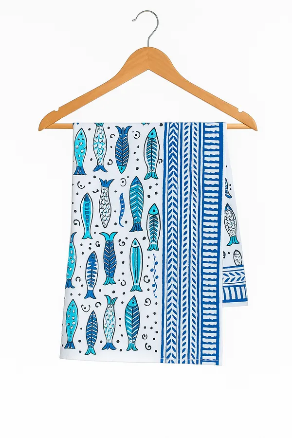 White_Fish_Print_Wrap_Skirt_for_Women