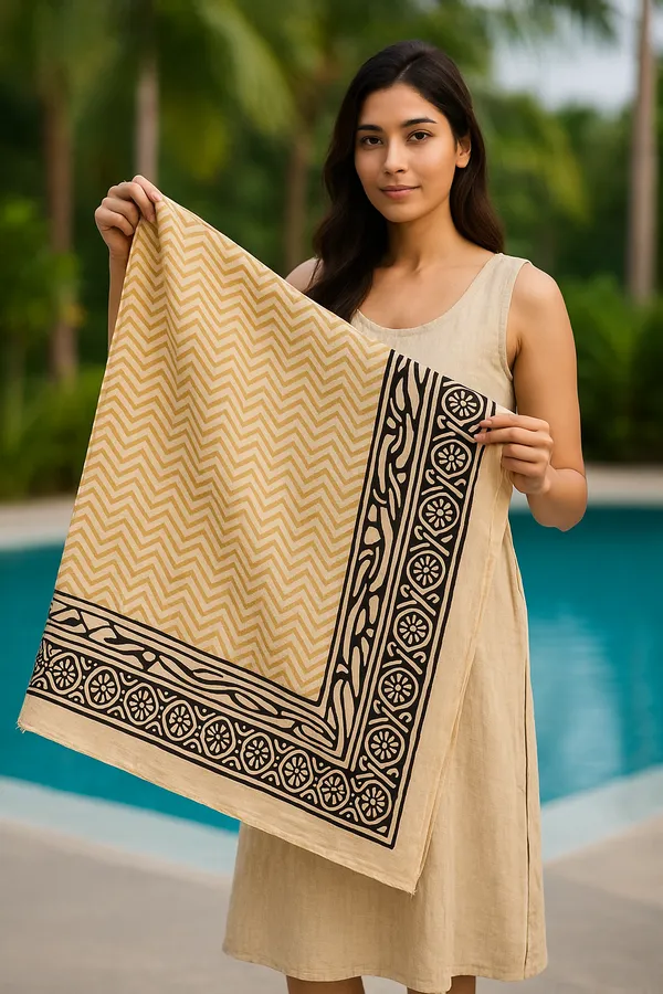 Beige_Geometric_Print_Bedsheet