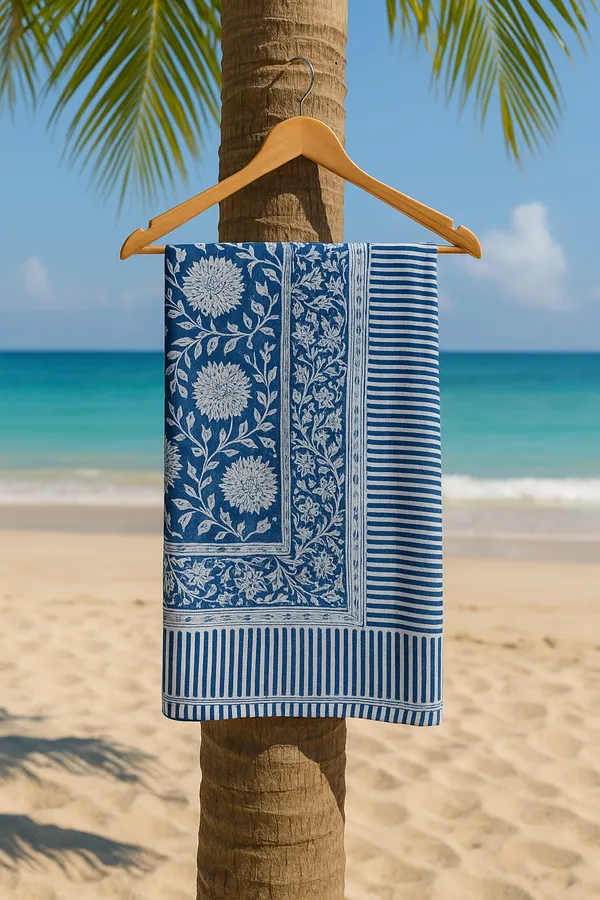 Blue_Floral_Print_Wrap_Skirt_for_Women