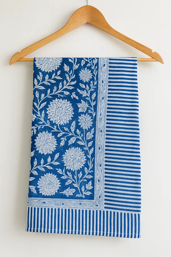 Blue_Floral_Print_Wrap_Skirt_for_Women
