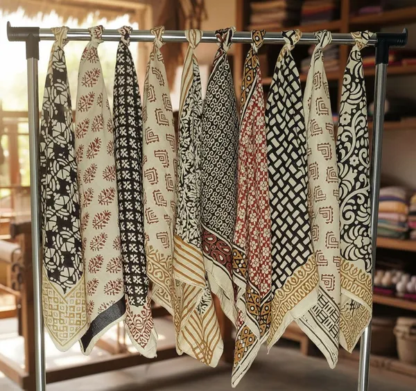Multicolour_Hand_Block_Printed_Scarf_Set_for_Women