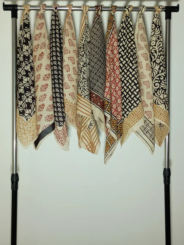 Multicolour_Hand_Block_Printed_Scarf_Set_for_Women