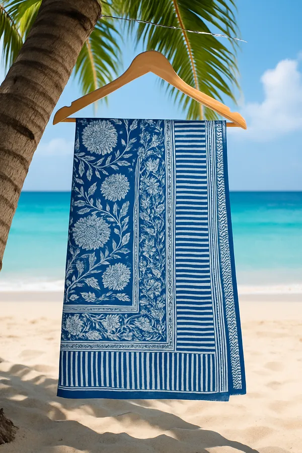 Blue_Floral_Print_Wrap_Skirt_for_Women