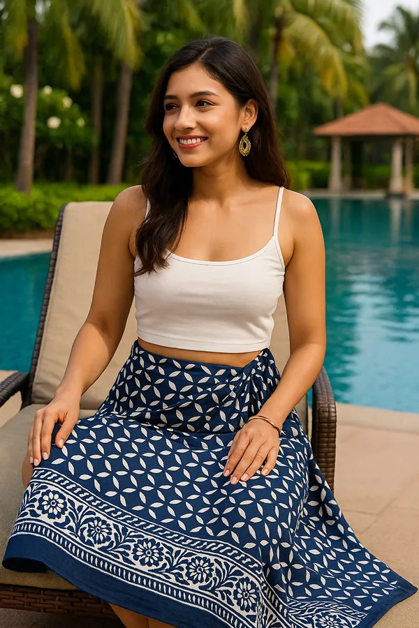 Navy_Printed_Tie-Waist_Wrap_Skirt_for_Women