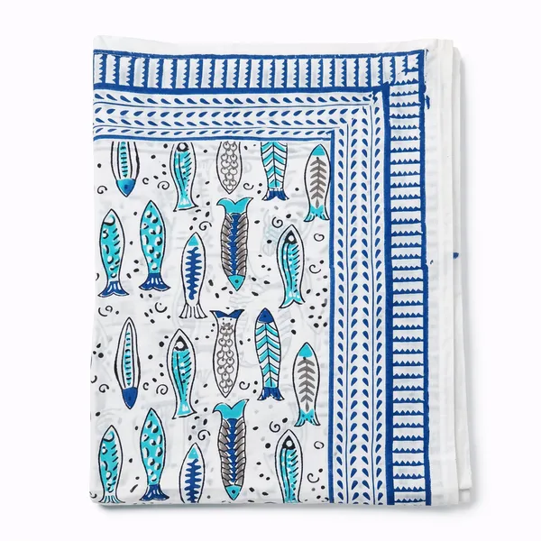 White_Fish_Print_Wrap_Skirt_for_Women