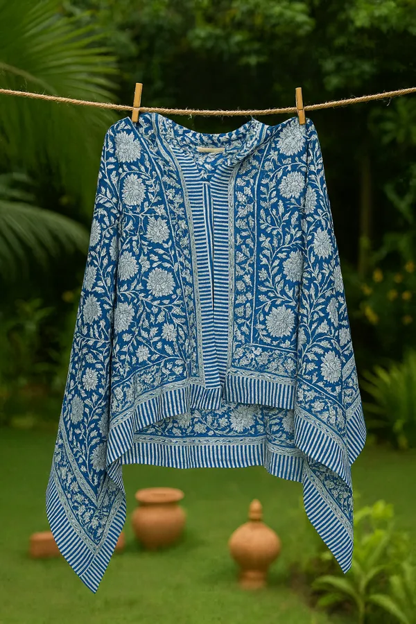 Blue_Floral_Print_Wrap_Skirt_for_Women