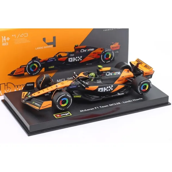 Bbrago_1/24_Racing_Mclaren_Mcl38_(With_Helmet)_(Collectible_Models_For_14+)_Norris_#4