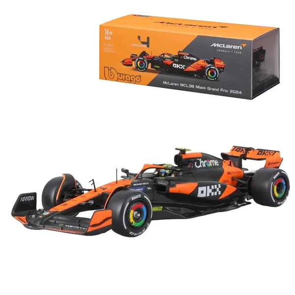 Bbrago_1/24_Racing_Mclaren_Mcl38_(With_Helmet)_(Collectible_Models_For_14+)_Norris_#4