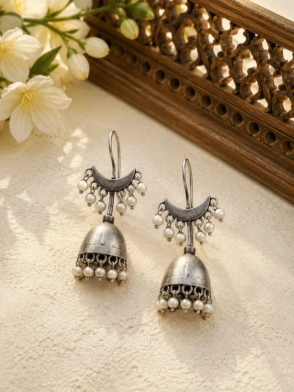 Tarkshya_Silver_Colour_Brass_Earring_For_Women