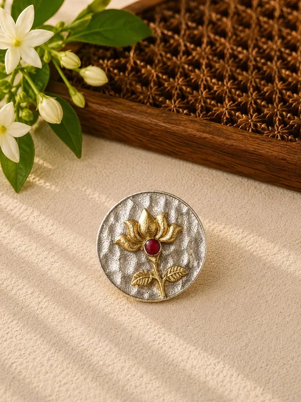 Ruby_Blossom_Statement_Red_Brass_Ring_For_Women