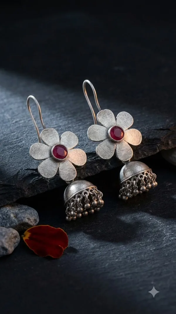 Ruby_Bloom_Red_Colour_Brass_Earring_For_Women