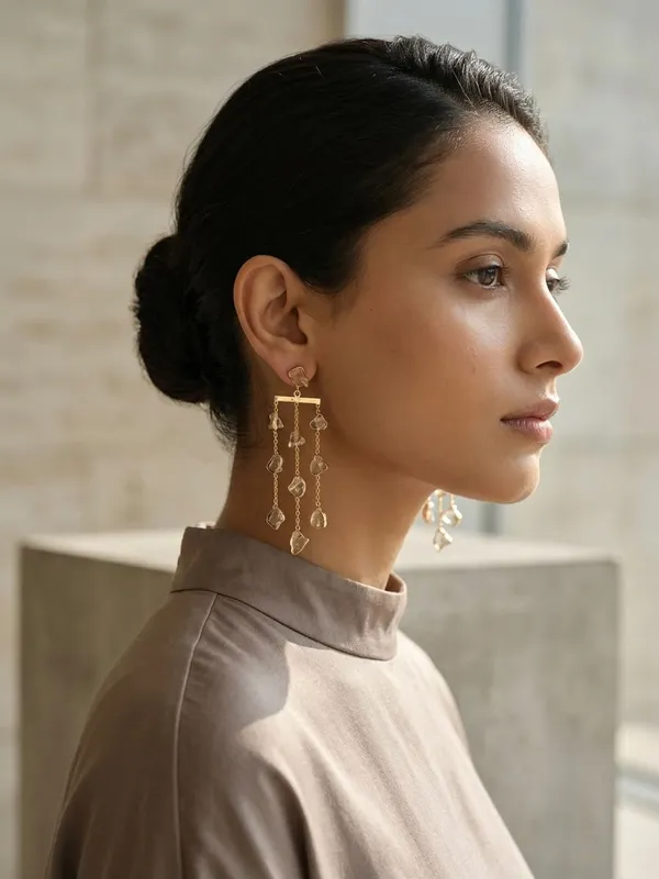 Crystal_Rough_Stone_Waterfall_Brass_Earring_For_Women