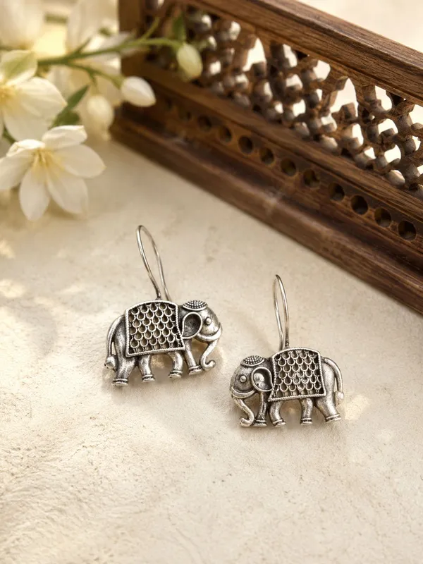 Tiny_Tusker_Silver_Colour_Brass_Earring_For_Women