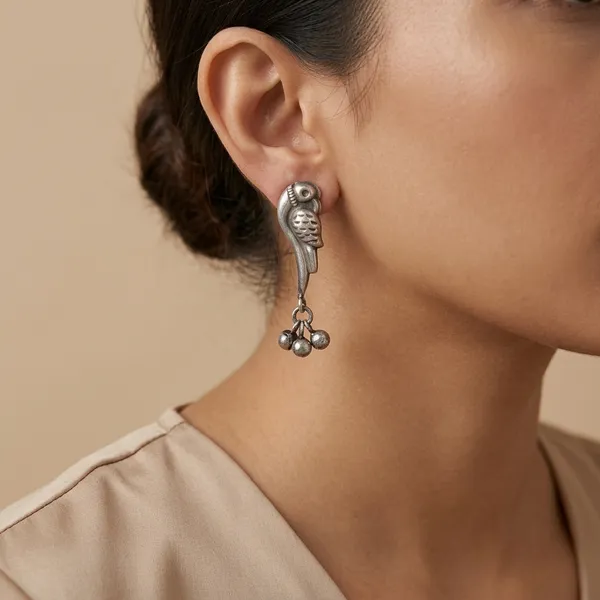 Chidiya_Silver_Colour_Brass_Earring_For_Women