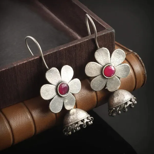 Ruby_Bloom_Red_Colour_Brass_Earring_For_Women