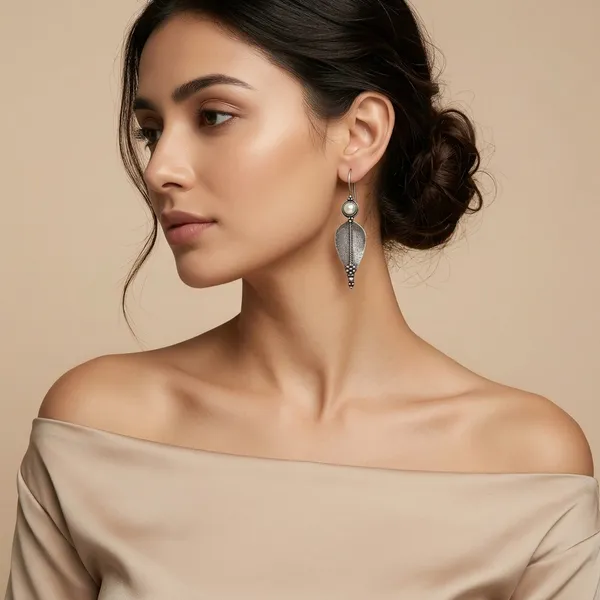 Temple_Leaf_Drop_Silver_Colour_Brass_Earring_For_Women