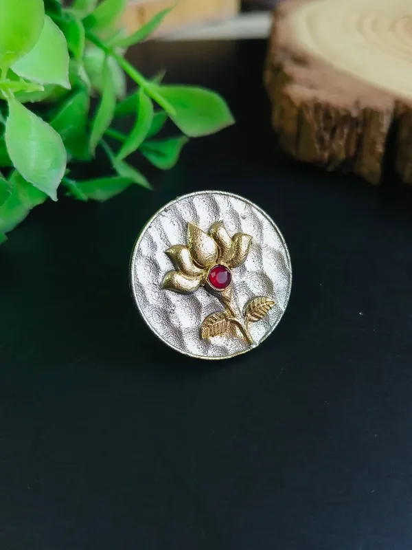 Ruby_Blossom_Statement_Red_Brass_Ring_For_Women