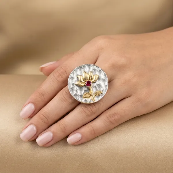 Ruby_Blossom_Statement_Red_Brass_Ring_For_Women
