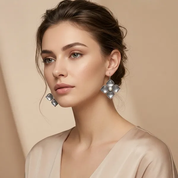 Pearl_Petal_Drop_Silver_Colour_Brass_Earring_For_Women