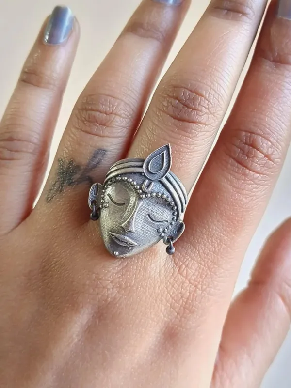Padma_Statement_Ring_Silver_Colour_Brass_Ring_For_Women
