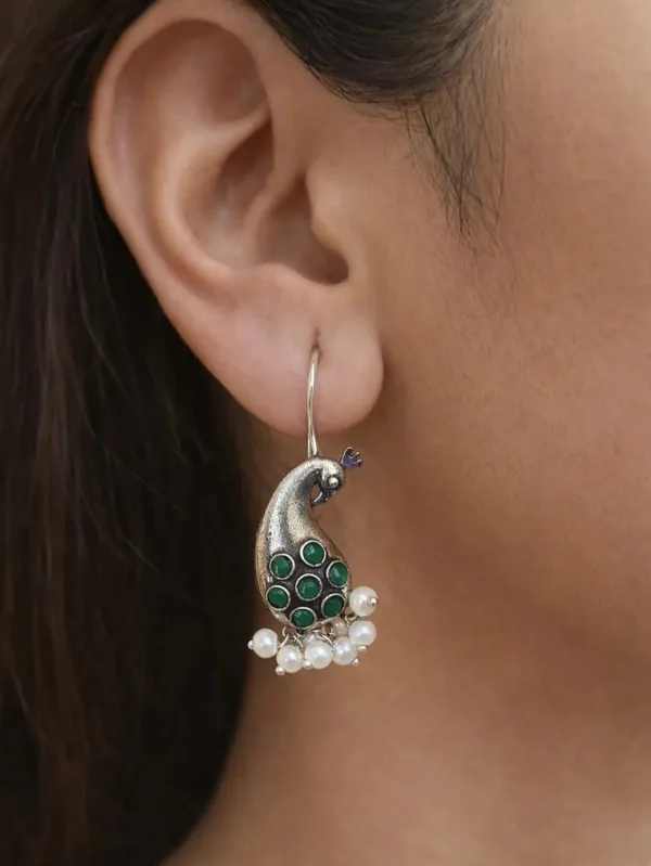Pachori_Green_Colour_Brass_Earring_For_Women