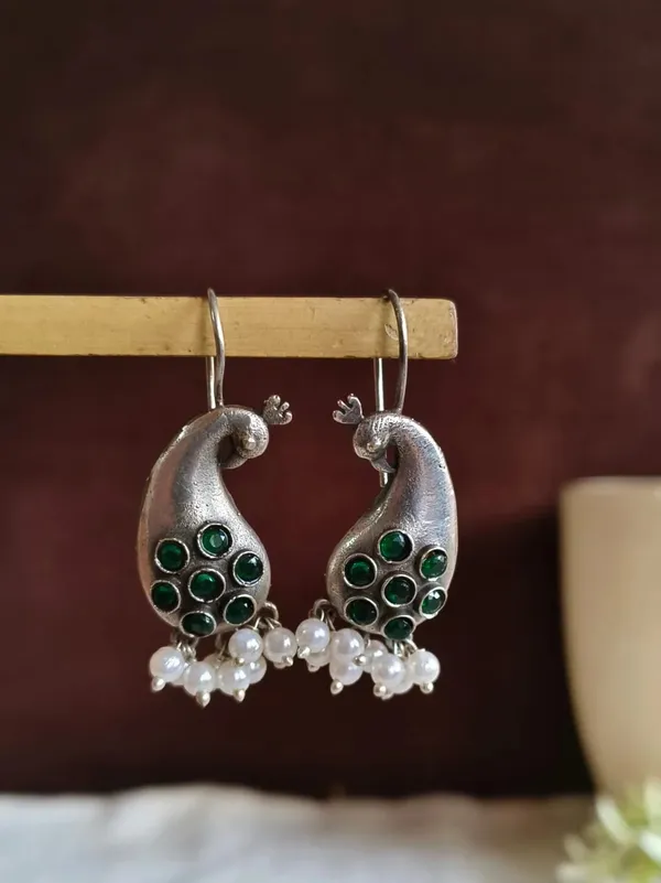 Pachori_Green_Colour_Brass_Earring_For_Women