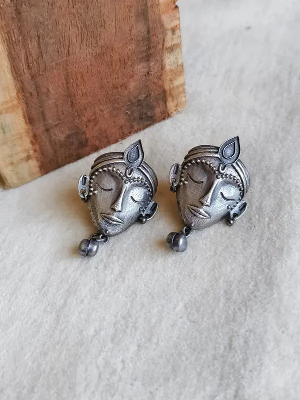 Devi_Stud_Silver_Colour_Brass_Earring_For_Women