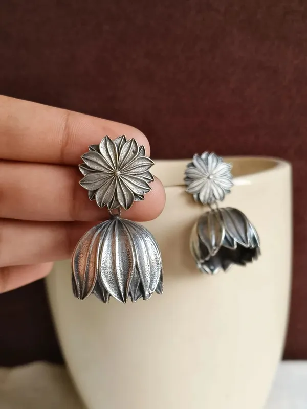 Phulvari_Jhumka_Silver_Colour_Brass_Earring_For_Women