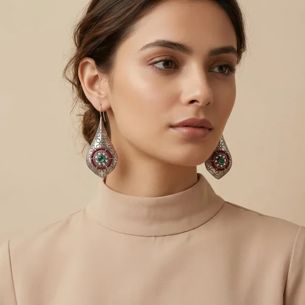 Jhanjhar_-_Red_Colour_Brass_Earring_For_Women
