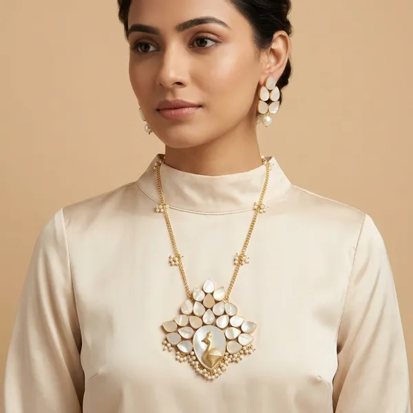 Royal_Bloom_Mother_Of_Pearl_Gold_Plated_Brass_Necklace_With_Earrings_For_Women